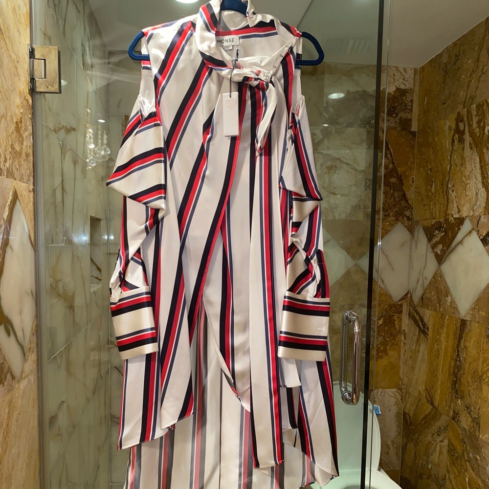 Monsei long striped blouse